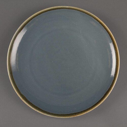 CHRselect Assiette Plate Ronde "Kiln" | Porcelaine Océan | Ø280mm | 4 Pièces