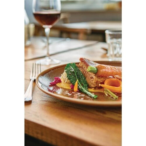 CHRselect Assiette Plate Ronde "Kiln" | Porcelaine Océan | Ø280mm | 4 Pièces