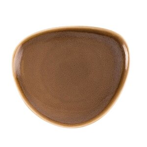 CHRselect Assiette Triangulaire "Kiln" | Porcelaine Écorce | Ø165mm | 6 Pièces