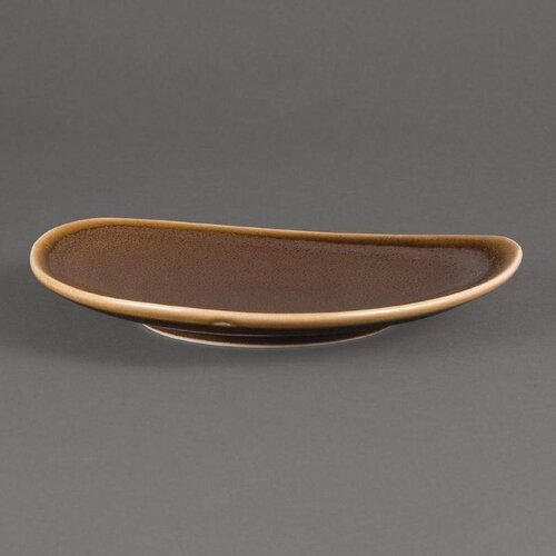 CHRselect Assiette Triangulaire "Kiln" | Porcelaine Écorce | Ø165mm | 6 Pièces