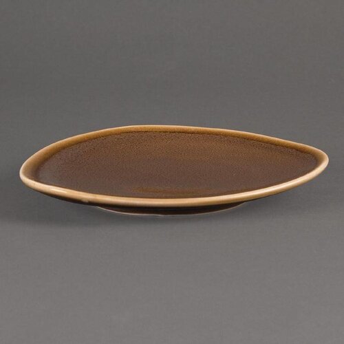 CHRselect Assiette Triangulaire "Kiln" | Porcelaine Écorce | Ø165mm | 6 Pièces