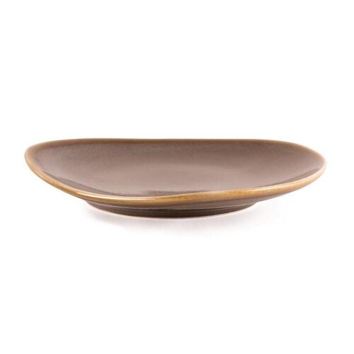 CHRselect Assiette Triangulaire "Kiln" | Porcelaine Écorce | Ø230mm | 6 Pièces