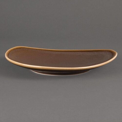 CHRselect Assiette Triangulaire "Kiln" | Porcelaine Écorce | Ø230mm | 6 Pièces