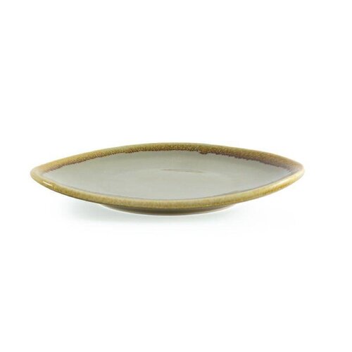 CHRselect Assiette Triangulaire "Kiln" | Porcelaine Mousse | Ø165mm | 6 Pièces