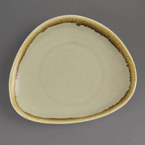 CHRselect Assiette Triangulaire "Kiln" | Porcelaine Mousse | Ø165mm | 6 Pièces