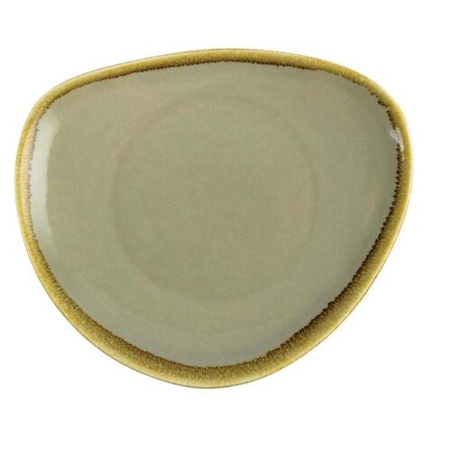 CHRselect Assiette Triangulaire "Kiln" | Porcelaine Mousse | Ø230mm | 6 Pièces