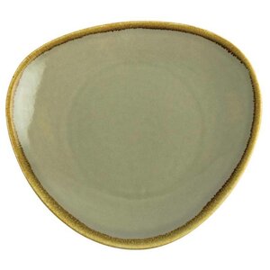 CHRselect Assiette Triangulaire "Kiln" | Porcelaine Mousse | Ø280mm | 4 Pièces
