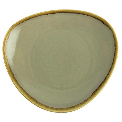 CHRselect Assiette Triangulaire "Kiln" | Porcelaine Mousse | Ø280mm | 4 Pièces
