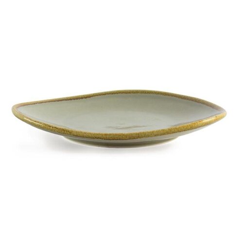 CHRselect Assiette Triangulaire "Kiln" | Porcelaine Mousse | Ø280mm | 4 Pièces