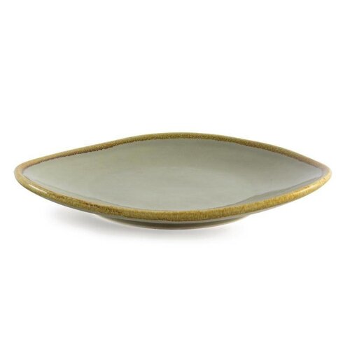 CHRselect Assiette Triangulaire "Kiln" | Porcelaine Mousse | Ø280mm | 4 Pièces