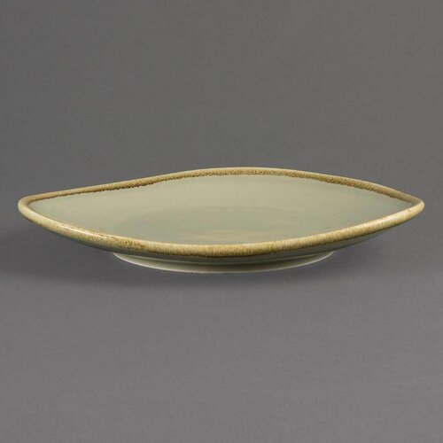 CHRselect Assiette Triangulaire "Kiln" | Porcelaine Mousse | Ø280mm | 4 Pièces