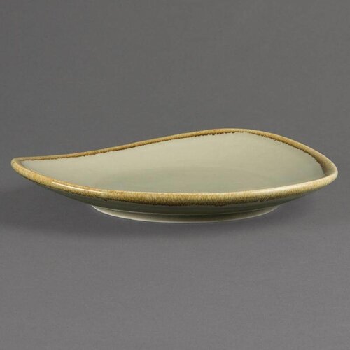 CHRselect Assiette Triangulaire "Kiln" | Porcelaine Mousse | Ø280mm | 4 Pièces