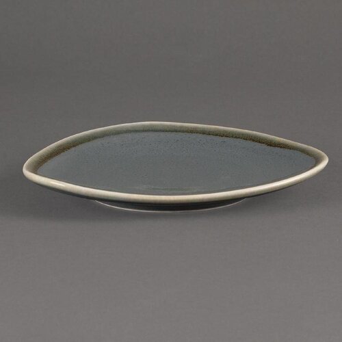 CHRselect Assiette Triangulaire "Kiln" | Porcelaine Océan | Ø165mm | 6 Pièces