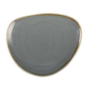 CHRselect Assiette Triangulaire "Kiln" | Porcelaine Océan | Ø230mm | 6 Pièces