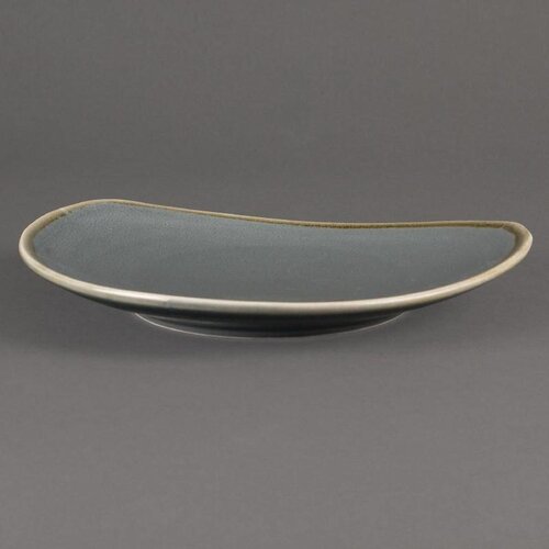 CHRselect Assiette Triangulaire "Kiln" | Porcelaine Océan | Ø230mm | 6 Pièces