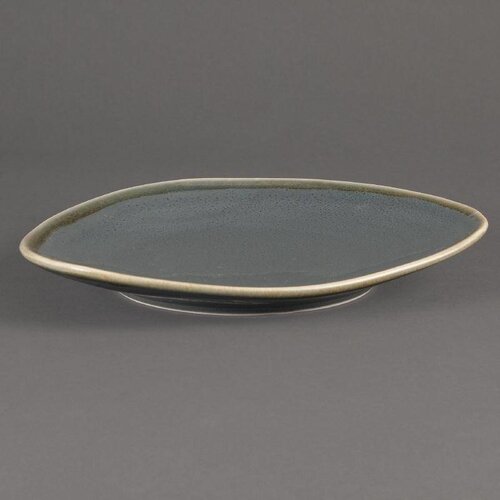 CHRselect Assiette Triangulaire "Kiln" | Porcelaine Océan | Ø230mm | 6 Pièces