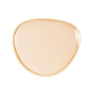 CHRselect Assiette Triangulaire "Kiln" | Porcelaine Sable | Ø165mm | 6 Pièces