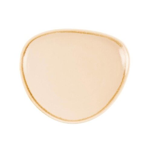 CHRselect Assiette Triangulaire "Kiln" | Porcelaine Sable | Ø165mm | 6 Pièces