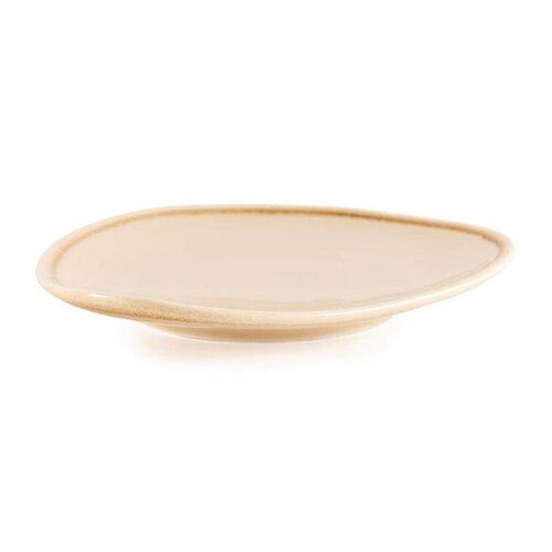 CHRselect Assiette Triangulaire "Kiln" | Porcelaine Sable | Ø165mm | 6 Pièces