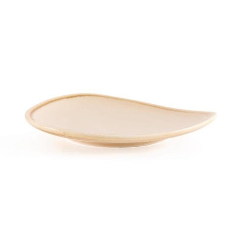 CHRselect Assiette Triangulaire "Kiln" | Porcelaine Sable | Ø165mm | 6 Pièces