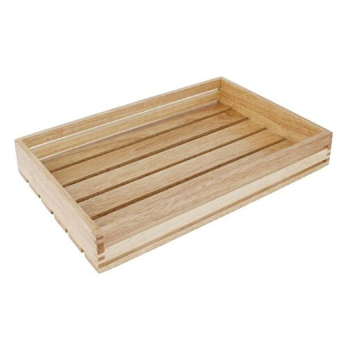 CHRselect Caisse en Bois - Hévéa - 350x230x50(h)mm