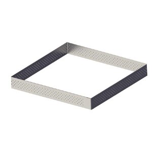 CHRselect Cercle à Tarte Carré Inox | Perforé | 200x200x20(h)mm