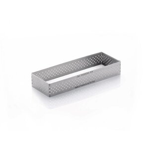CHRselect Cercle à Tarte Rectangulaire Inox | Perforé | 120x40x20(h)mm CHRselect Cercle à Tarte Rectangulaire Inox | Perforé | 120x40x20(h)mm