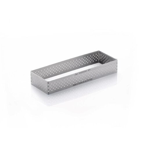 CHRselect Cercle à Tarte Rectangulaire Inox | Perforé | 120x40x20(h)mm