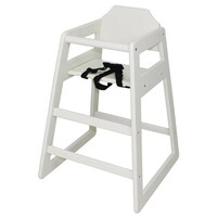 Chaise Haute en Bois Blanche | Hauteur du Siège 500mm