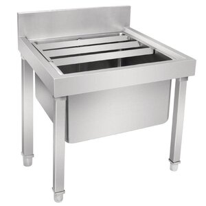 CHRselect Evier Profond Inox | Pieds Amovibles | Rebord 550mm | 500x500x450/550(h)mm CHRselect Evier Profond Inox | Pieds Amovibles | Rebord 550mm | 500x500x450/550(h)mm