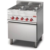 Fourneau Électrique 4 Plaques | Four Electrique | 400V | 650x700x850(h)mm