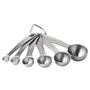 CHRselect Lot de 6 Cuillères à Mesure | Inox