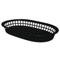 Panière Alimentaire Ovale | Polypropylène Noir | 275x175x40(h)mm | 6 Pièces