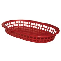 Panière Alimentaire Ovale | Polypropylène Rouge | 275x175x40(h)mm | 6 Pièces
