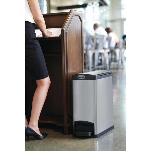 CHRselect Poubelle à Pédale Latérale | Rubbermaid | Inox | 30 Litres | 550x256x588(h)mm