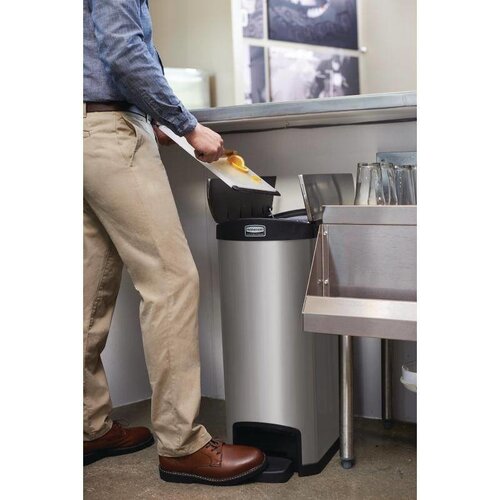 CHRselect Poubelle à Pédale Latérale | Rubbermaid | Inox | 50 Litres | 576x295x733(h)mm