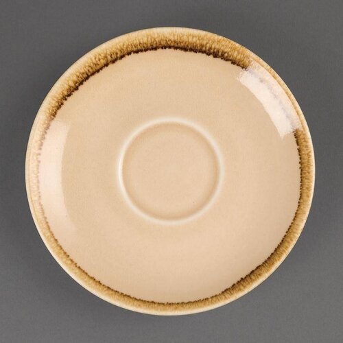 CHRselect Soucoupe "Kiln" | Porcelaine Sable | Ø140mm | 6 Pièces