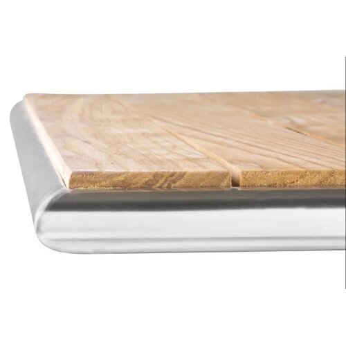 CHRselect Table Bistro Carrée | Aluminium/Frêne | 600x600x730(h)mm