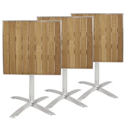 CHRselect Table Bistro Carrée | Aluminium/Frêne | 600x600x730(h)mm