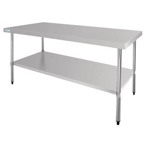 CHRselect Table de Travail Inox | Étagère Basse | 180cm de Large | 900x1800x900(h)mm