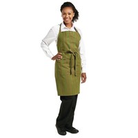 Tablier Bavette | Double Poche | Rayures Vertes | 330x200(l)mm