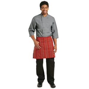 CHRselect Tablier Bistro Court | Double Poche | Rayures Rouges | 800x482(l)mm