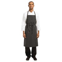 Tablier Tissé - Chef Works - Rayures Noires/Blanches - 990(l)x940(p)mm