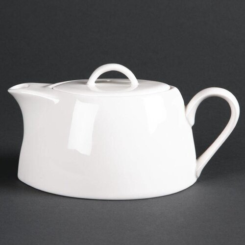 CHRselect Théière Ovale Lumina | Porcelaine Blanche | 425ml | 4 Pièces
