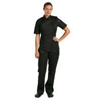 Veste Chef + Fermeture Éclair | Noir | Manches Courtes | Disponible en 4 Tailles
