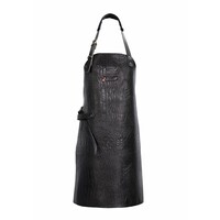 Tablier en Cuir Crocodile | (L) Noir | Amovible | 74(L)x60(l)cm