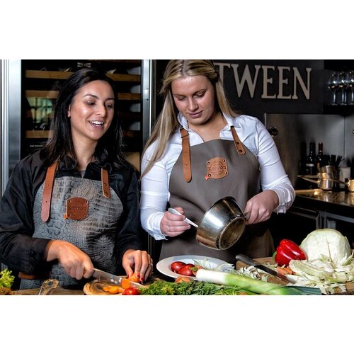 CHRselect Tablier en Cuir Crocodile | (L) Noir | Amovible | 74(L)x60(l)cm