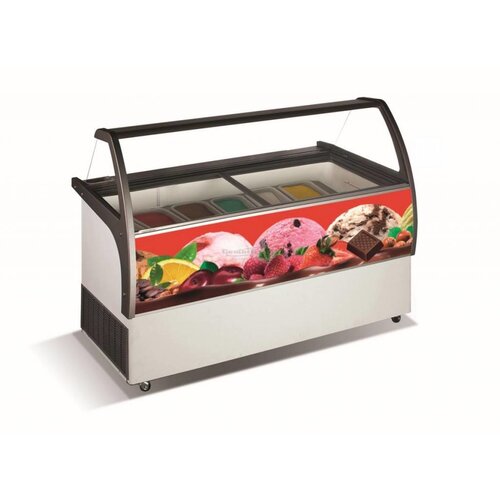 Combisteel Vitrine à Glace Curacao | 10x 5 Litres | 858x1457x1257(h)mm