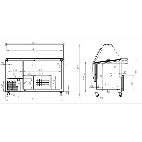Combisteel Vitrine à Glace Curacao | 10x 5 Litres | 858x1457x1257(h)mm