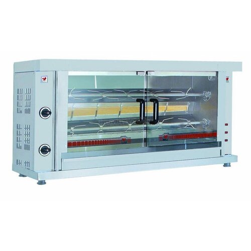 Combisteel Rôtissoire à Poulets Gaz | 2 Broches/10 Poulets | 6kW | 1320x460x680(h)mm